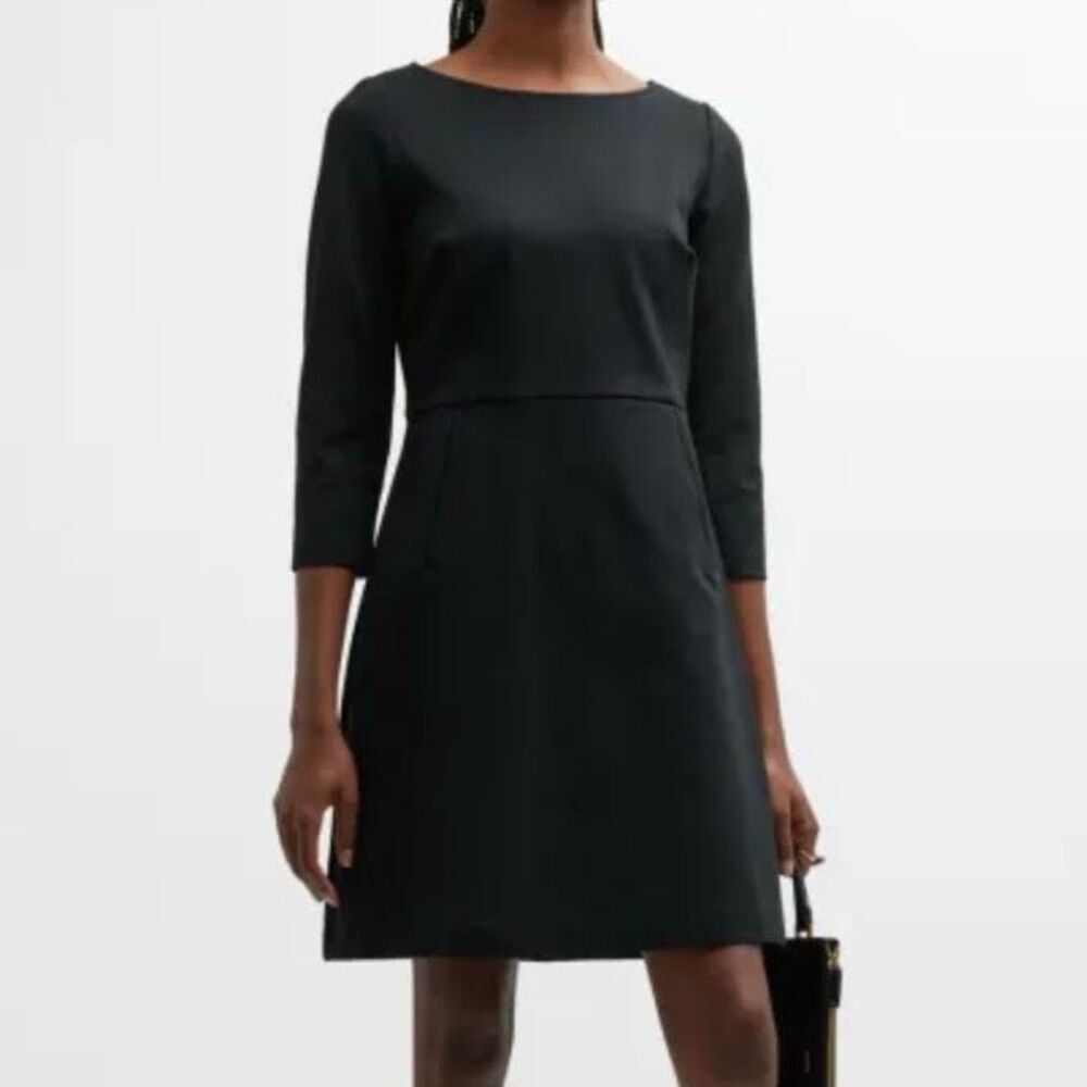 SPANX | NWT Perfect 3/4-Sleeve Mini Shift Dress Black Shaping Dress | Size Large